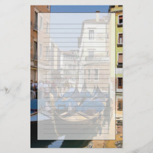 Italië, Venetië, gondels langs het kanaal Briefpapier