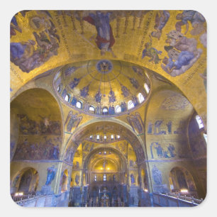 Italië, Venetië. Interieur van de Sint-Marcuskathe Vierkante Sticker