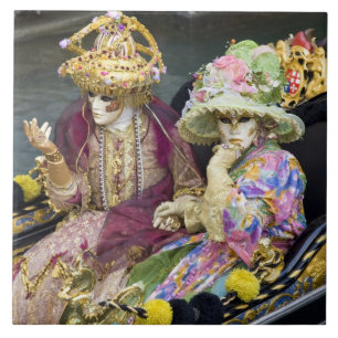 Italië, Venetië. Kostuum in kostuums voor Tegeltje