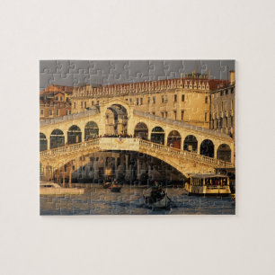 Italië, Veneto, Venetië, Canal Grande en Rialto Legpuzzel