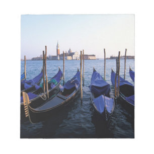 Italië, Veneto, Venetië, rij Gondolas en San Mar Notitieblok