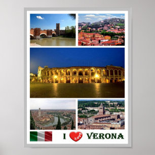Italië - Veneto - Verona - I Love - Poster
