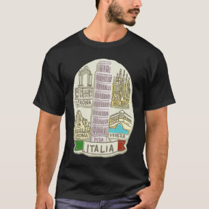 Italië Venice Milan Pisa Verona Rome T-shirt