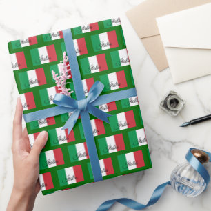 Italië Verpakking, Italiaans vlagpatriottisch groe Cadeaupapier