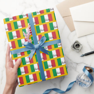Italië - Verpakkingspapier, Italiaans vlagpatriott Cadeaupapier