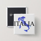 Italië Vierkante Button 5,1 Cm (Voorkant /achterkant)