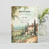 Italie Villa Florence paysage Faire-part de mariag (Debout devant)