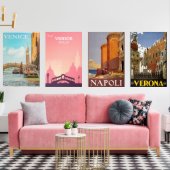 Italië vintage posters muurkunst sets (Woonkamer)