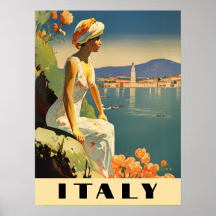 Italië Vintage Reis Romantisch Middellandse Zee Poster