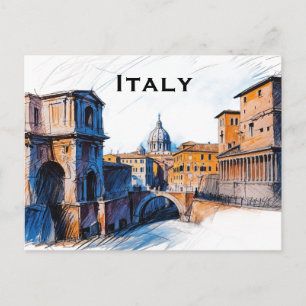 Italië Vintage Reizen Toerisme Toevoegen Briefkaart