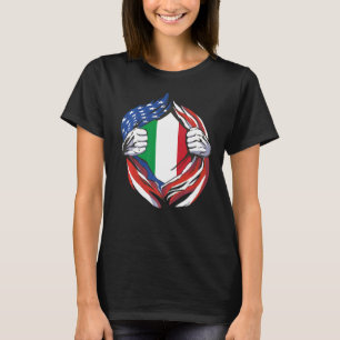 Italië Vlag Amerikaanse trots op mijn Italiaanse e T-shirt