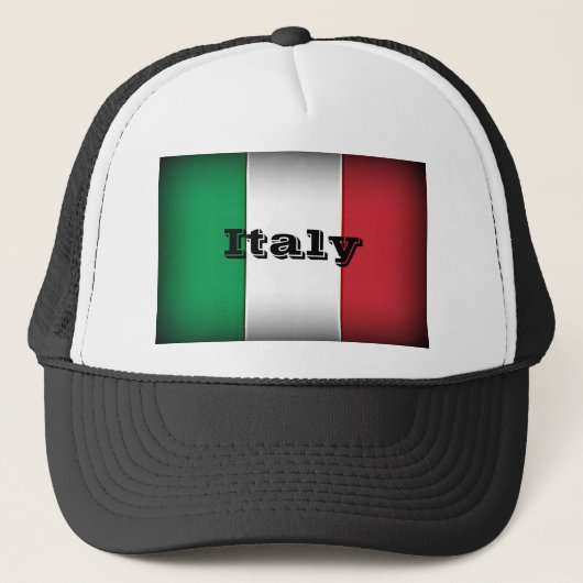 Italië Vlag Donkere Rand Trucker Pet (Voorkant)