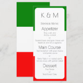 Italië Vlag Italiaanse Kleuren Menu (Voorkant / Achterkant)