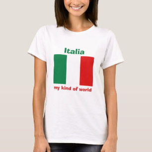 Italië Vlag + Kaart + Tekst T-shirt