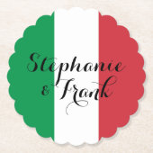 Italië vlag kleuren bruiloft kartonnen onderzetters (Voorkant)