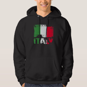 Italië Vlag Vintage Vervuild Italia Grunge Reizen Hoodie