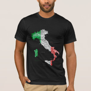 Italië Vlagkleur Kaart T-shirt
