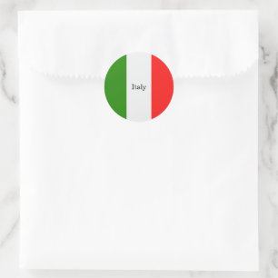 Italië, vlagkleuren, geëtiketteerd, ronde sticker