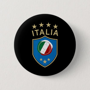Italië Voetbal - Italiaans Italia Vlag Voetbal Spe Ronde Button 5,7 Cm