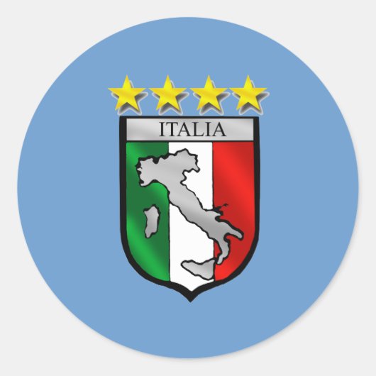 Italië Voetbal Ronde Sticker (Voorkant)