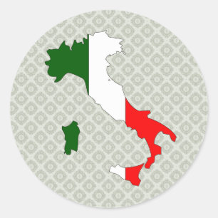 Italië — Volledige grootte vlaggenkaart Ronde Sticker