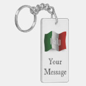 Italië Waving Flag Sleutelhanger (Voorkant Links)