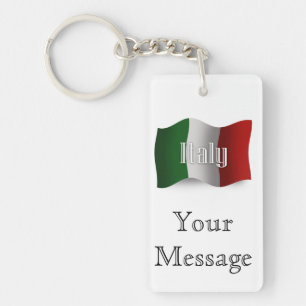 Italië Waving Flag Sleutelhanger
