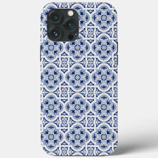 Italien Amalfi bleu carrelage blanc iPhone / coque (Verso)
