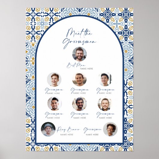Italien Carrelage Groomsmen Introduction Poster (Devant)