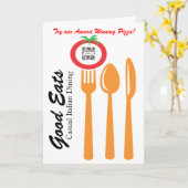 Italien dinant décontracté de modèle de carte de (Fleur jaune)