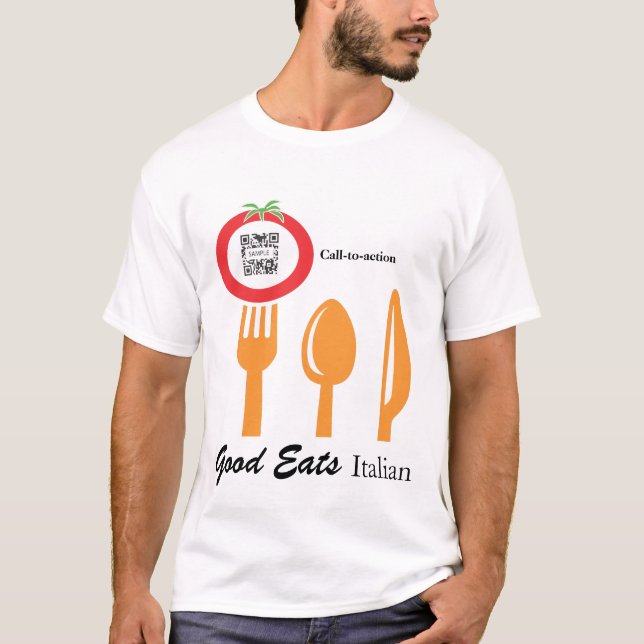 Italien dinant décontracté de modèle de T-shirt (Devant)