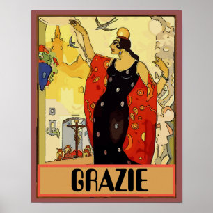 Italien Femme & Vin, Vino Poster