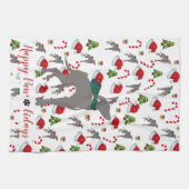 Italien Greyhound serviette de cuisine de Noël (Horizontal)