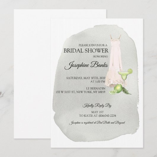 Italien Limes Invitation de douche nuptiale (Devant / Derrière)