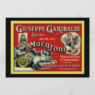 Italien Macaroni Publicité Invitation