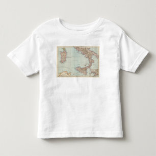 Italien sudliche Halfte, Kaart van Zuid-Italië Kinder Shirts