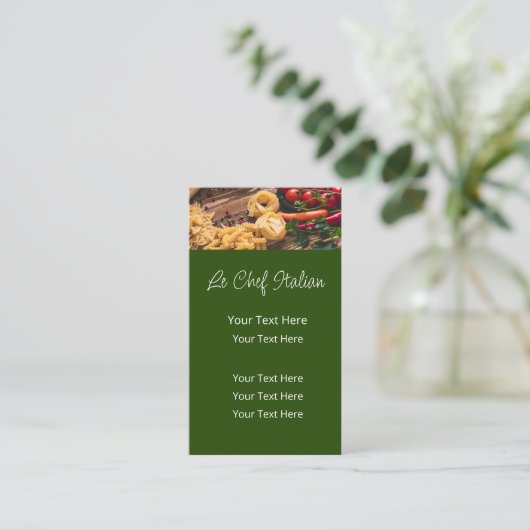 Italien Thème alimentaire Carte de visite vertical (Debout devant)