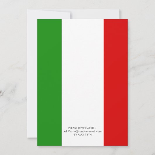 Italien Theme Post Mariage Brunch | Invitation du (Dos)