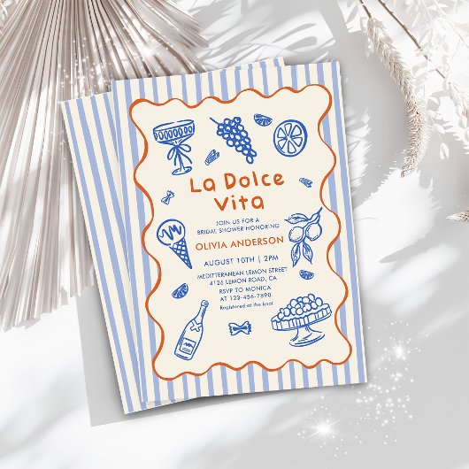 Italienne La Dolce Vita Invitation de douche nupti