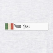 Italy Art Deco Flag | Custom Iron-On Name Label (Design 1)