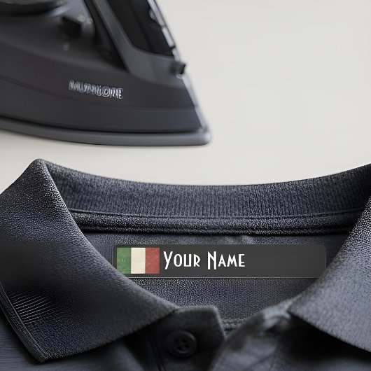 Italy Art Deco Flag | Custom Iron-On Name Label