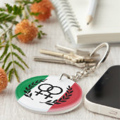 italy Flag Sapphic arcylic Symbol  Sleutelhanger (Voorkant Rechts)