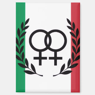 italy flag sapphic pride symbol rectangle magneet