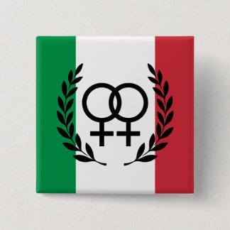 italy flag Sapphic Symbol badge Vierkante Button 5,1 Cm