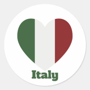 Italy Heart Flag Ronde Sticker