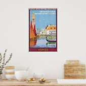 Italy Venice Vintage Travel Poster - Framed (Cuisine)