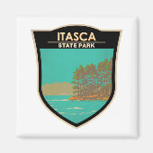 Itasca State Park Minnesota  Badge Magneet (Voorkant)
