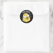 Itch-cheese Funny Cheese Pun Dark BG Ronde Sticker (Tas)
