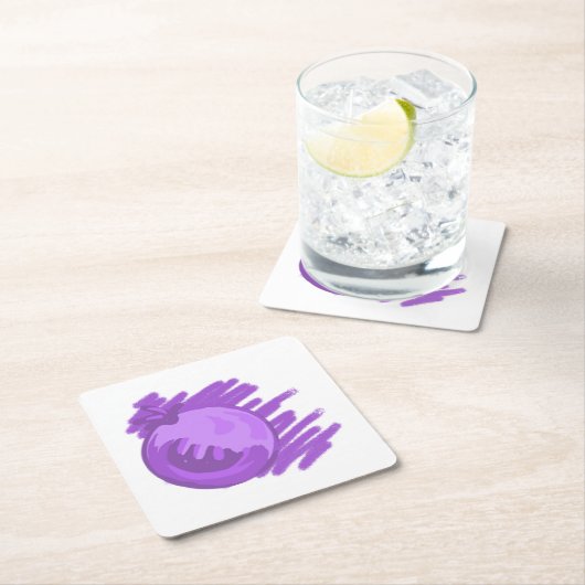 ITD Blurberries en crème Vierkante Kartonnen Onderzetter (Insitu)