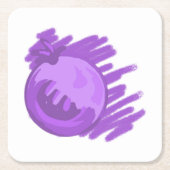 ITD Blurberries en crème Vierkante Kartonnen Onderzetter (Voorkant)